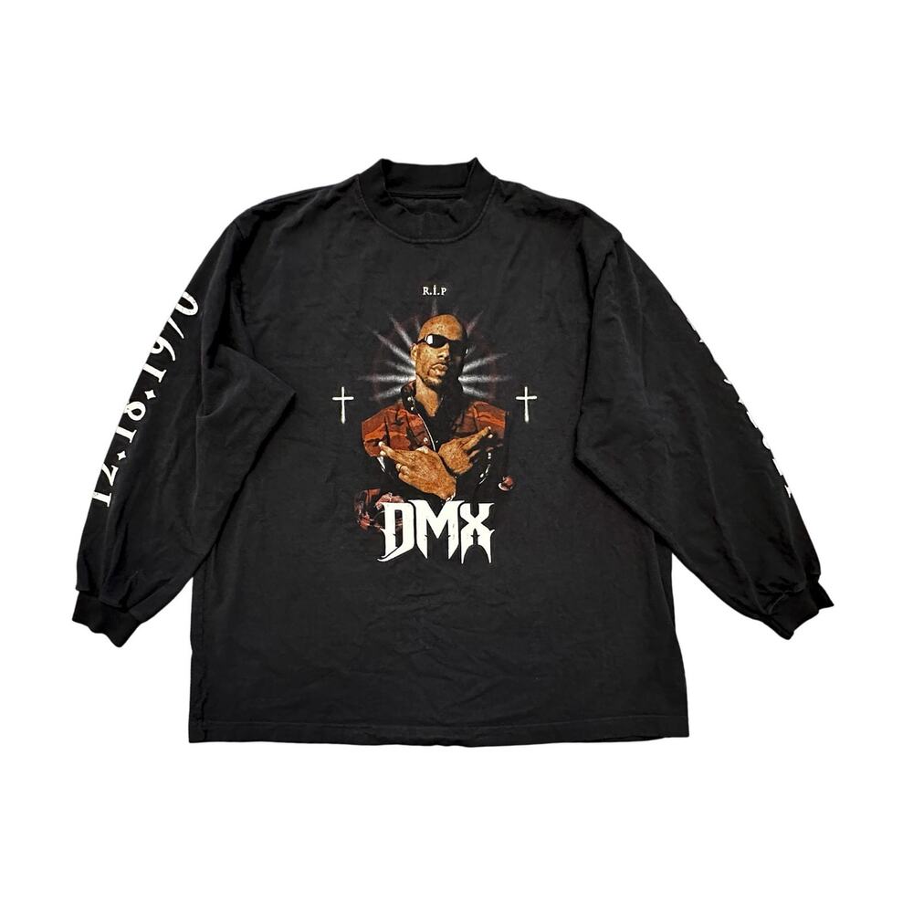 Balenciaga X Yeezy DMX Black Long Sleeve Shirt Tribute In Loving Memory Medium